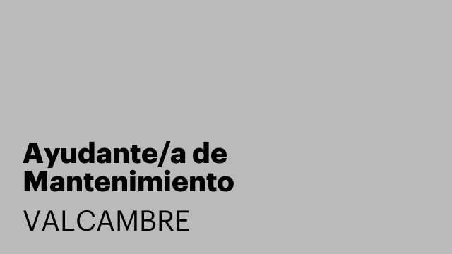 Ayudante/a de Mantenimiento