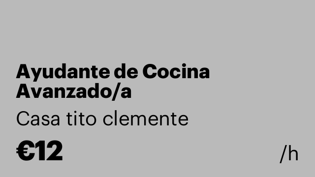 Ayudante de Cocina Avanzado/a