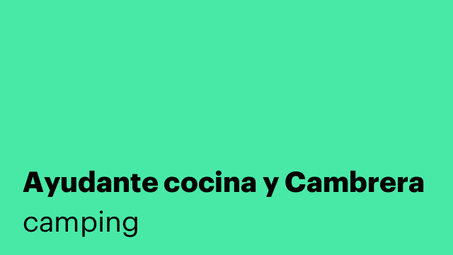 Ayudante cocina y Cambrera