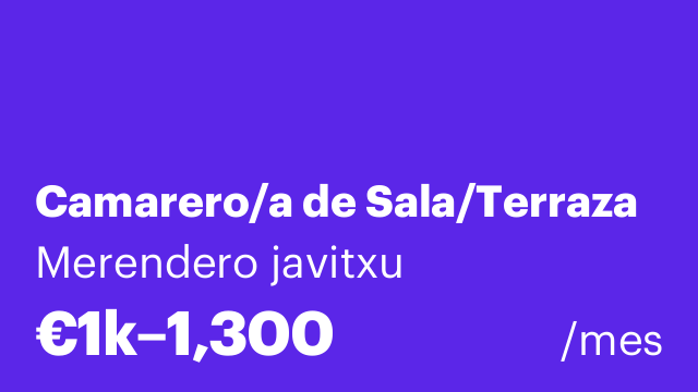 Camarero/a de Sala/Terraza