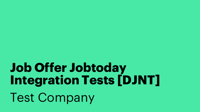 Job Offer Jobtoday Integration Tests [DJNT]