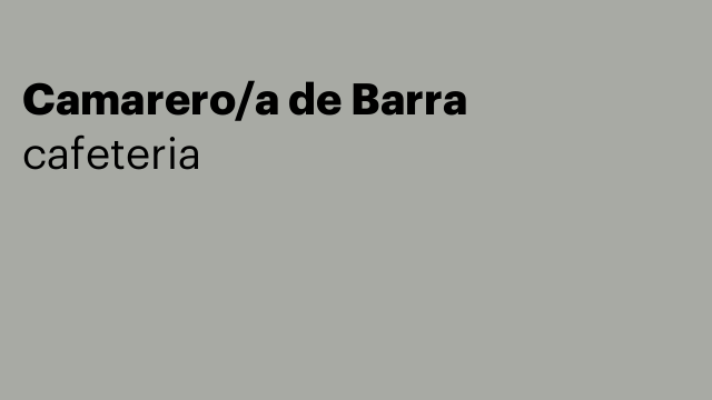 Camarero/a de Barra