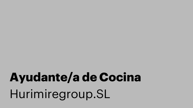 Ayudante/a de Cocina