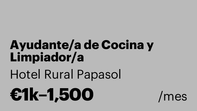Ayudante/a de Cocina y Limpiador/a