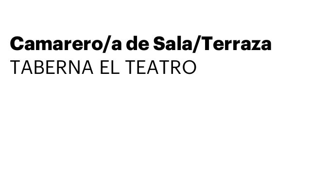 Camarero/a de Sala/Terraza