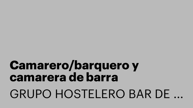 Camarero/barquero y camarera de barra