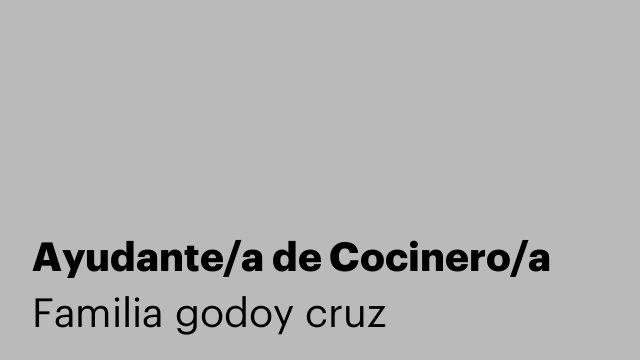 Ayudante/a de Cocinero/a