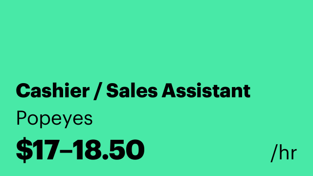 Cashier / Sales Assistant