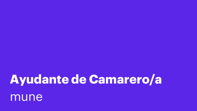 Ayudante de Camarero/a