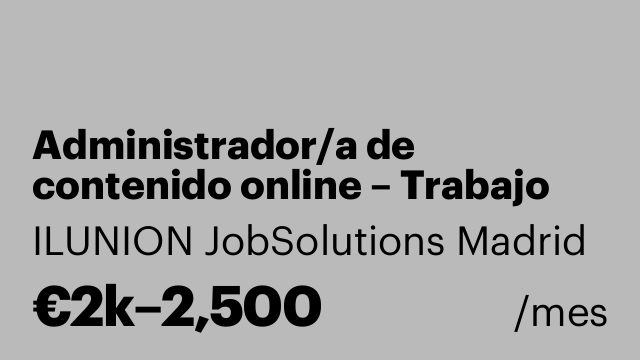 Administrador/a de contenido online – Trabajo remoto
