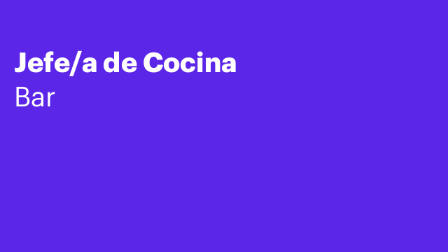 Jefe/a de Cocina
