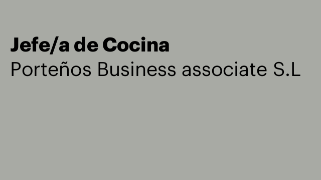 Jefe/a de Cocina