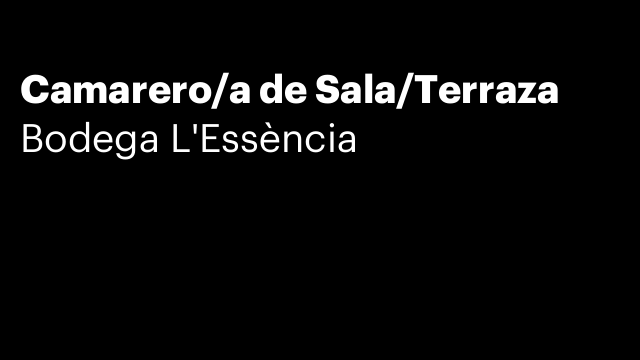 Camarero/a de Sala/Terraza