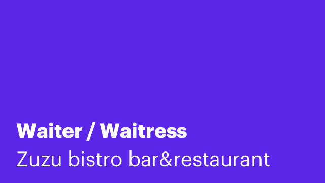 Waiter / Waitress