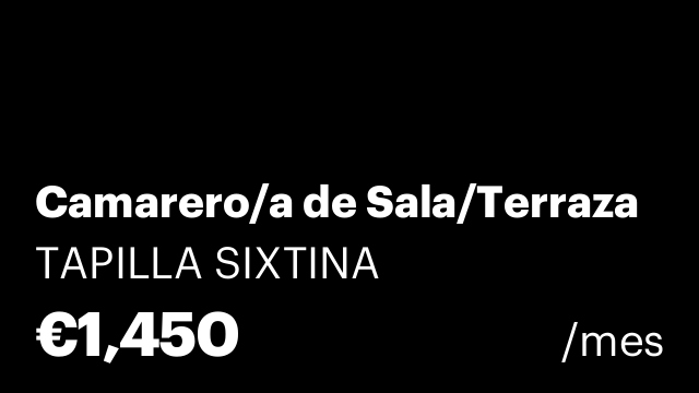 Camarero/a de Sala/Terraza