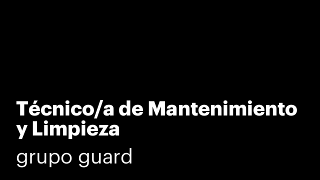 Técnico/a de Mantenimiento y Limpieza