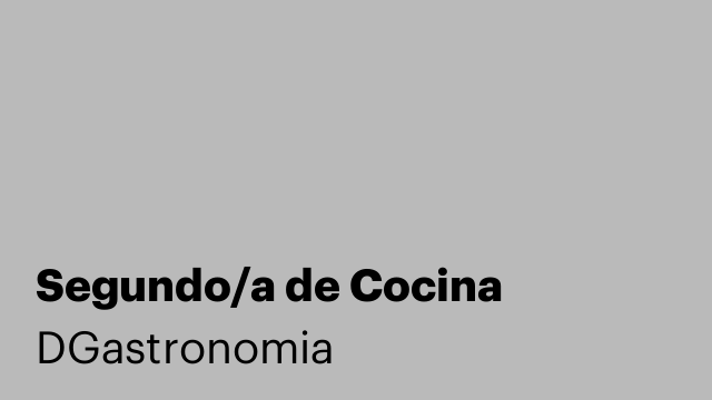 Segundo/a de Cocina