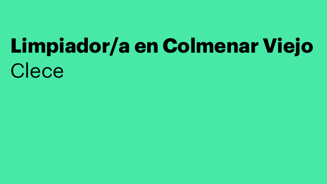 Limpiador/a en Colmenar Viejo