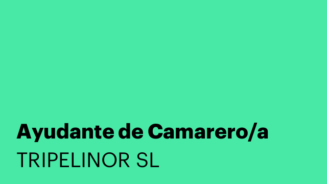 Ayudante de Camarero/a