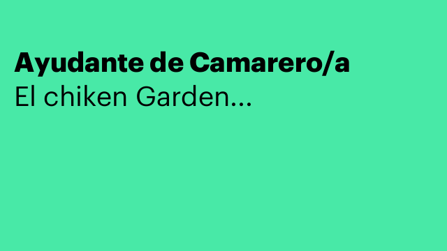 Ayudante de Camarero/a