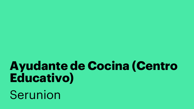 Ayudante de Cocina (Centro Educativo)