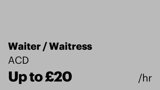 Waiter / Waitress
