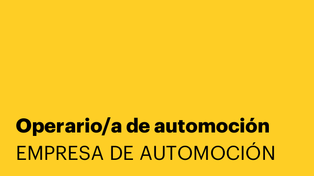 Operario/a de automoción