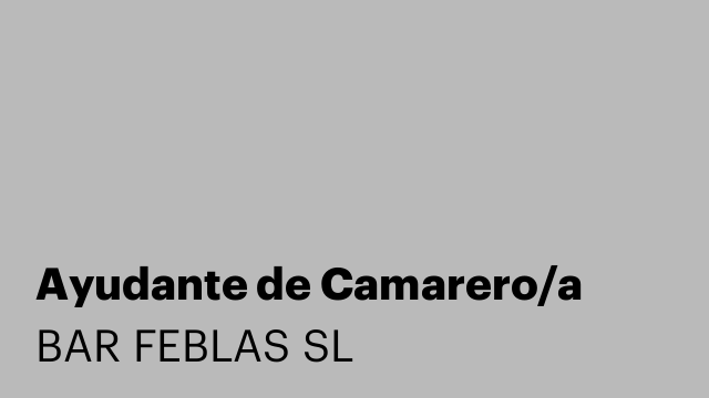Ayudante de Camarero/a