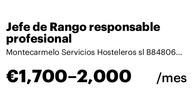 Jefe de Rango responsable profesional