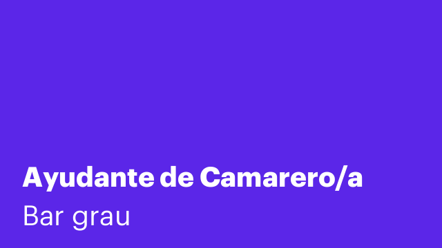 Ayudante de Camarero/a