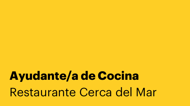 Ayudante/a de Cocina