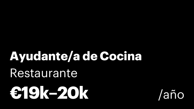 Ayudante/a de Cocina