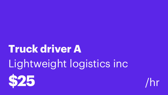 Truck driver A