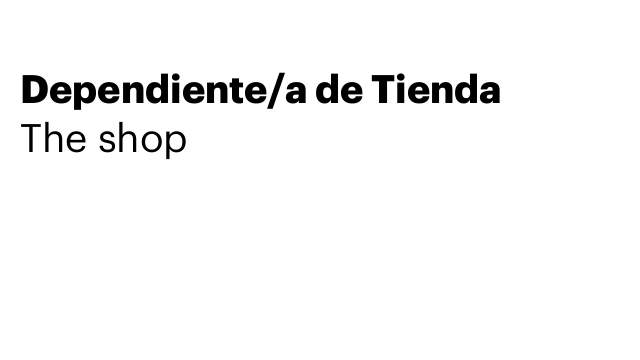Dependiente/a de Tienda