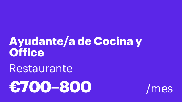 Ayudante/a de Cocina y Office
