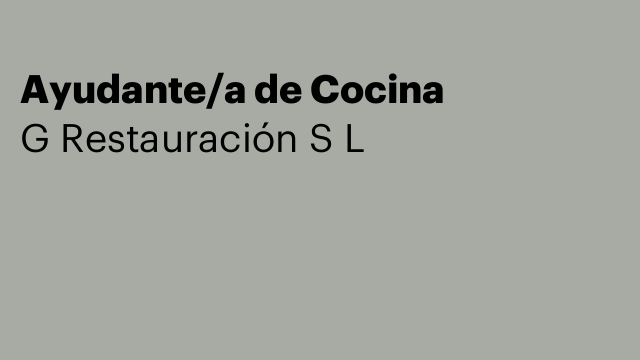 Ayudante/a de Cocina