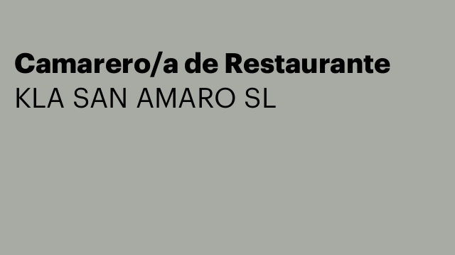 Camarero/a de Restaurante