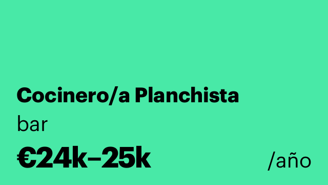 Cocinero/a Planchista