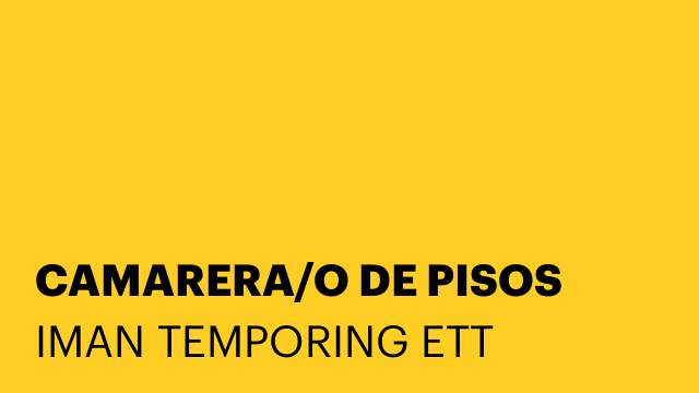 CAMARERA/O DE PISOS