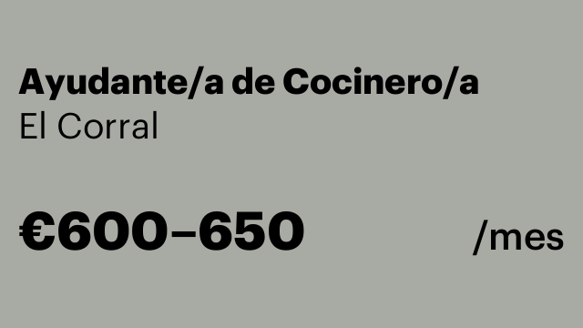 Ayudante/a de Cocinero/a