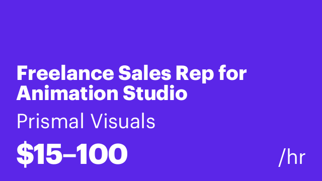 Freelance Sales Rep for Animation Studio