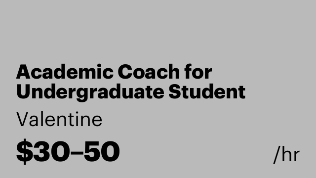 Academic Coach for Undergraduate Student