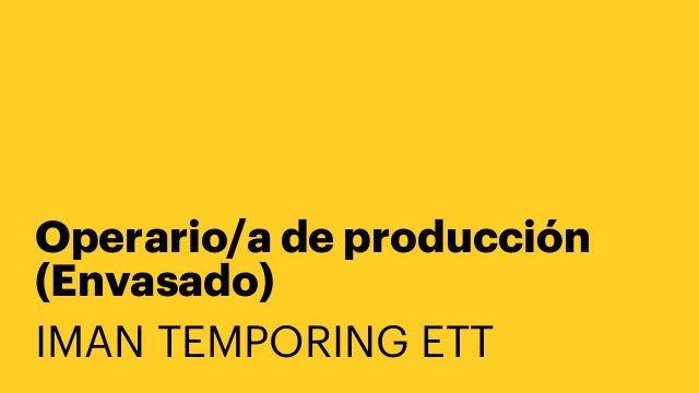 Operario/a de producción (Envasado)