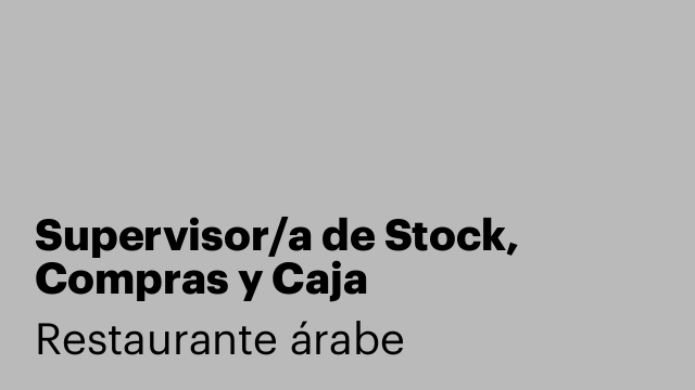 Supervisor/a de Stock, Compras y Caja