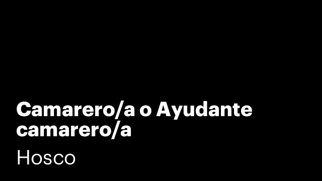 Camarero/a o Ayudante camarero/a