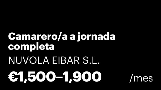 Camarero/a a jornada completa