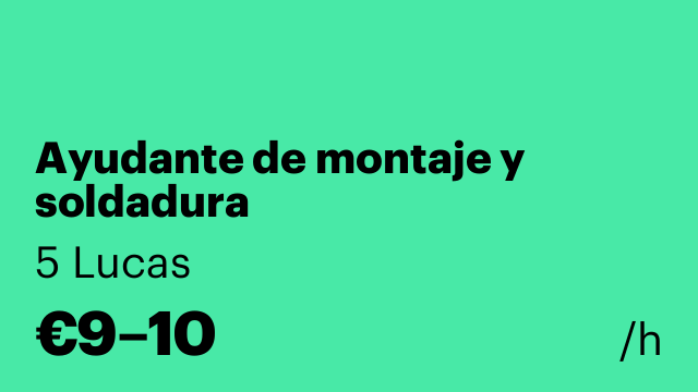 Ayudante de montaje y soldadura