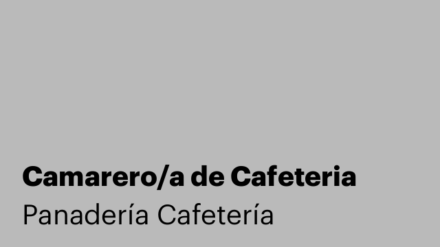 Camarero/a de Cafeteria