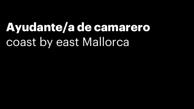 Ayudante/a de camarero