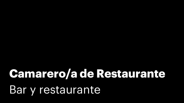 Camarero/a de Restaurante